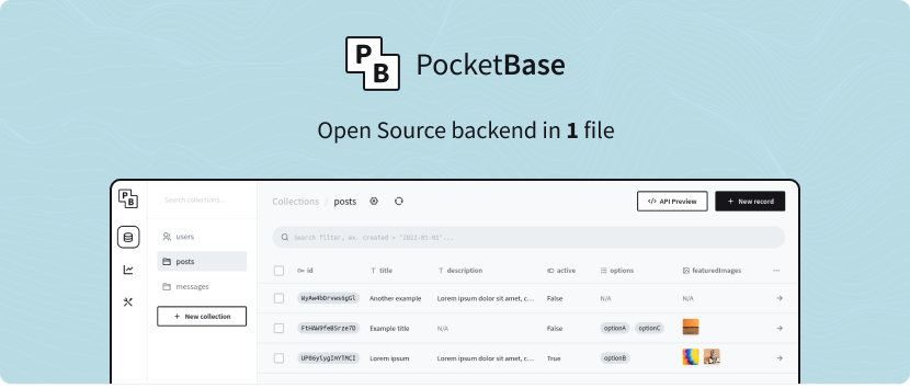 开箱即用Pocketbase后台数据管理